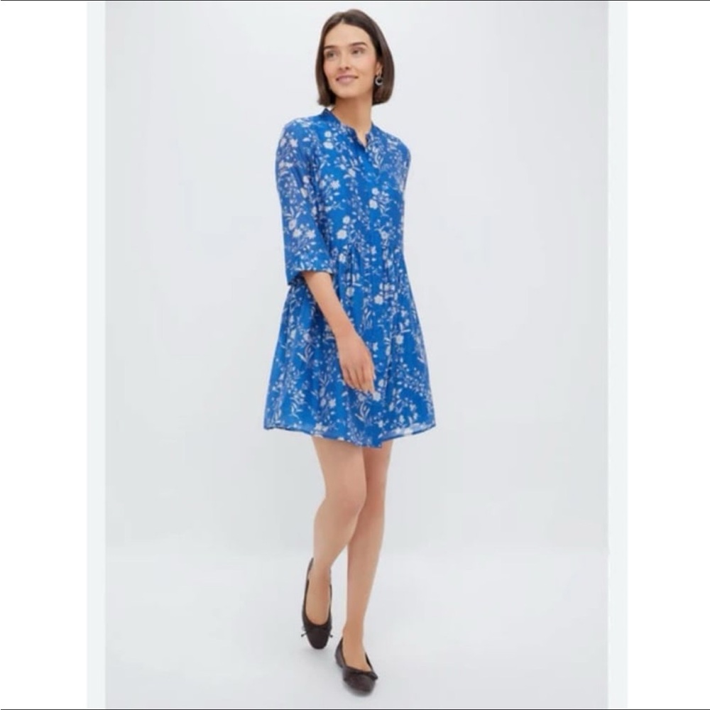 Tuckernuck Limoges Floral Royal Shirt Dress